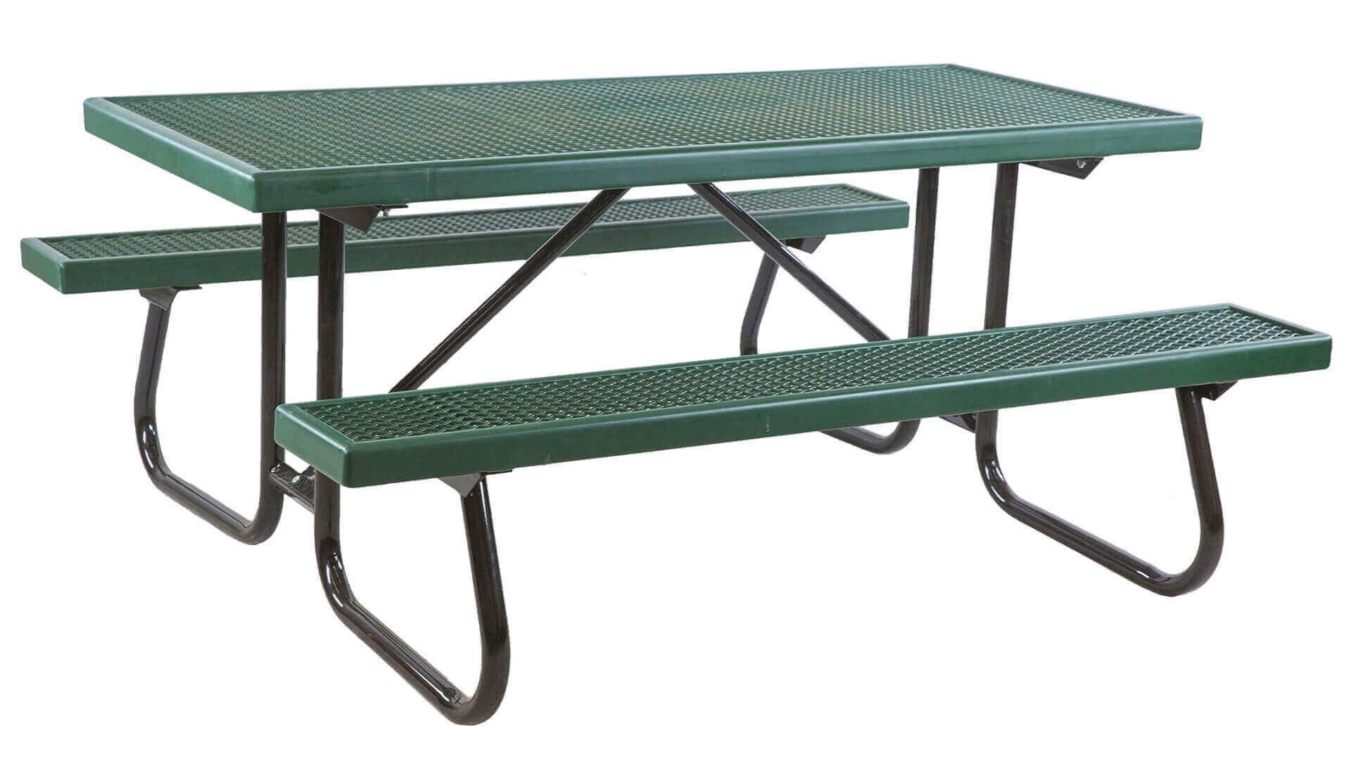 6 Ft. Plastisol Coated Metal Picnic Table with Galvanized Welded Frame ...