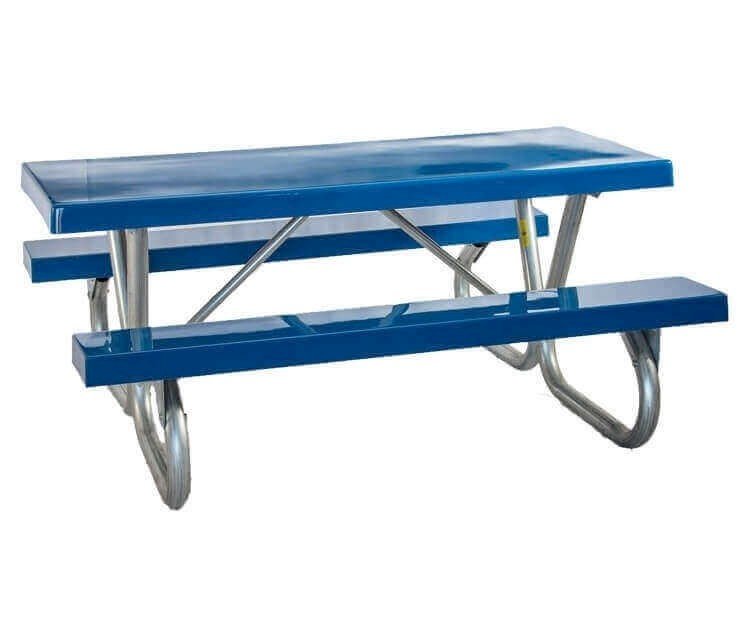 6 Ft. Heavy Duty Fiberglass Picnic Table with Bolted Galvanized Steel ...