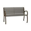 4' District Style Arm Bench with Powder-Coated Aluminum Frame and Slats - 75 lbs.