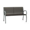 4' District Style Arm Bench with Powder-Coated Aluminum Frame and Slats - 75 lbs.