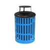 Elite Series 32 Gallon Thermoplastic Slatted Steel Trash Receptacle With Bonnet Top And Liner