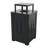 32 Gallon Square Custom Cut Steel Panel Trash Receptacle with Cover Top & Liner - 61 lbs.