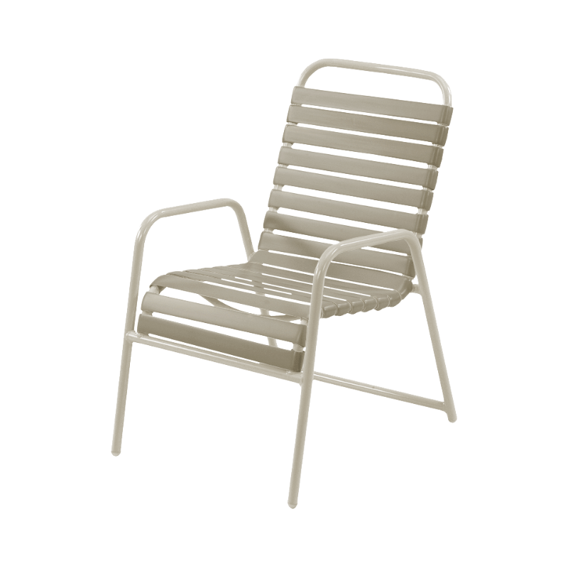 Vinyl Strap Dining Chair with Commercial Aluminum Frame - St. Maarten ...