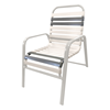 Destin Vinyl Strap Wide Arm Commercial Chair Powder-Coated Aluminum Stackable