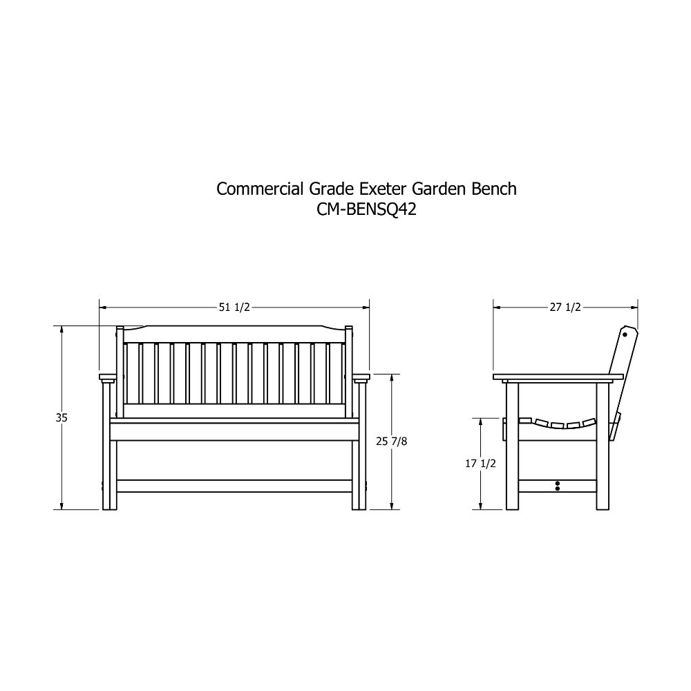 4ft Blue Ridge Slat Garden Bench - Furniture Leisure