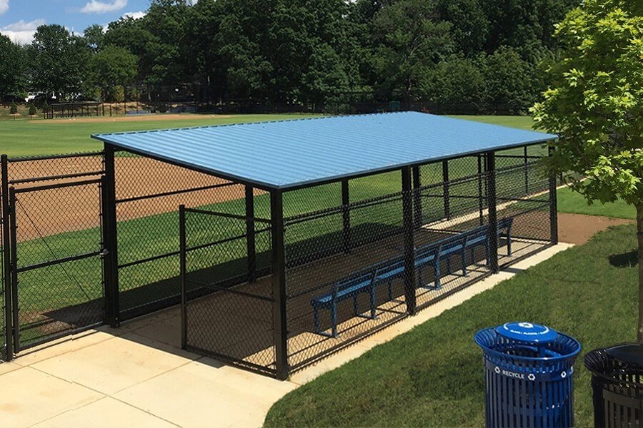 All Steel Dugout Shelter for Ballparks with 7' 6