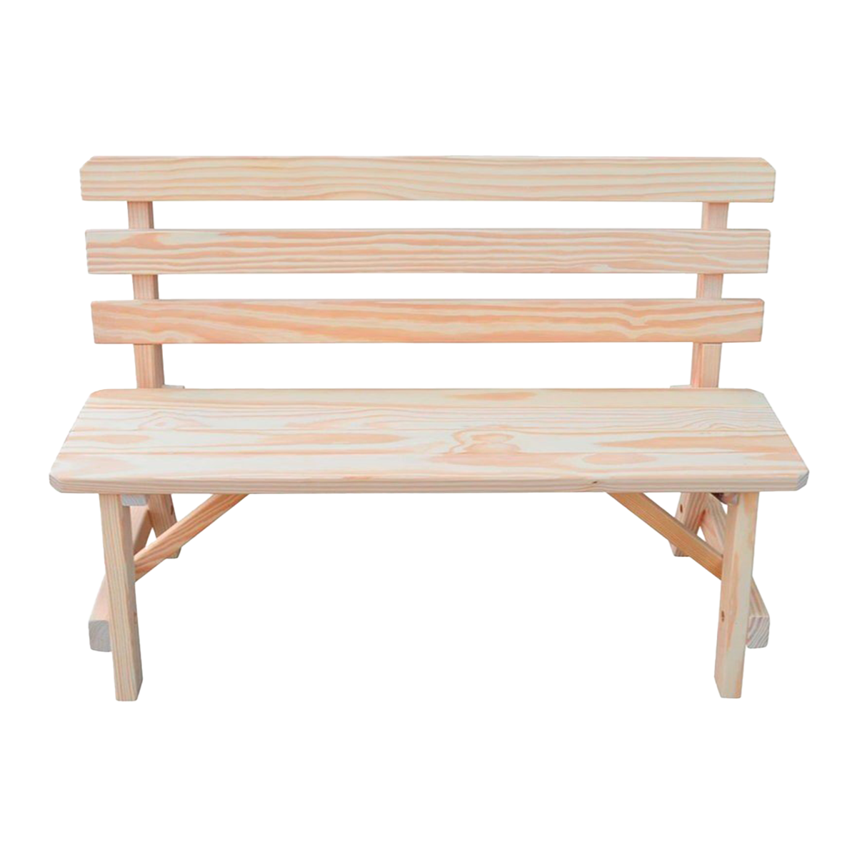 Traditional Wooden Bench with Back 2 Ft. 3 Ft. 4 Ft. 5 Ft. 6 Ft